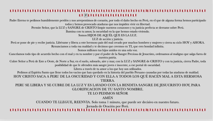 Oración por el Perú