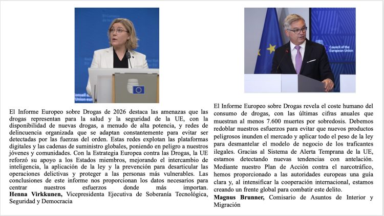 La Comisión y la Agencia Europea de Drogas presentan el Informe Europeo sobre Drogas 2026
