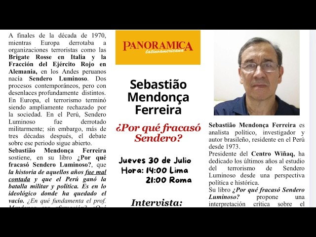 Entrevista a Sebastião Mendonça Ferreira ¿Por qué fracasó Sendero?