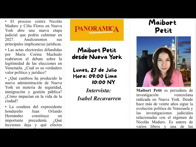 Lunes 27 de Julio Horas 9:00 Lima, 10:00 NY, 16:00 Milán