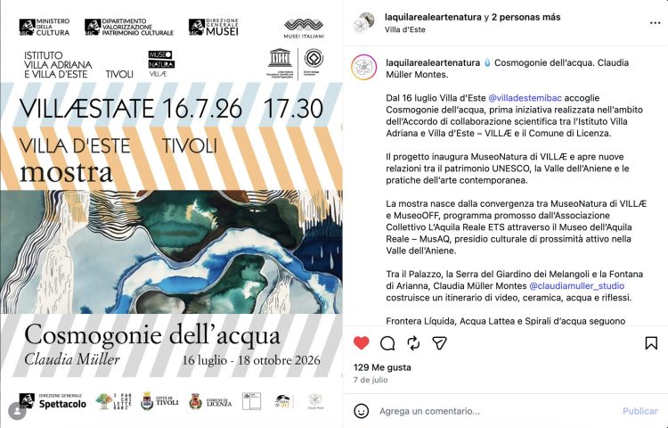 Cosmogonías del agua: Claudia Müller en Villa d’Este