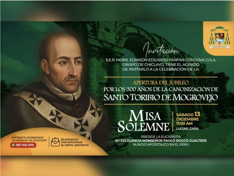 Papa León XIV. Con motivo del tercer Centenario de la Canonización de Santo Toribio de Mogrovejo.